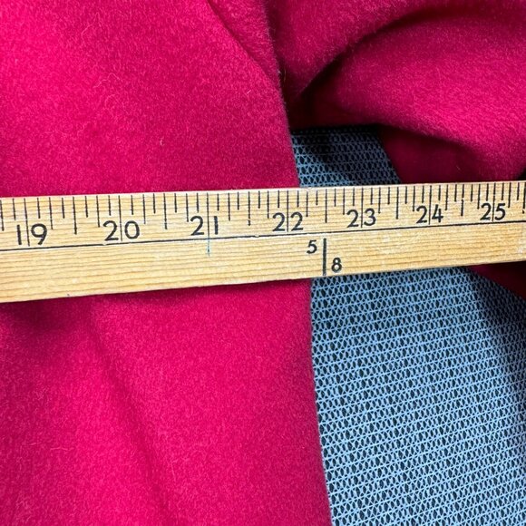 Forecaster Of Boston vintage pre 90's Womens Red Wool LongCoat Black Collar Sz 8 - Picture 5 of 12
